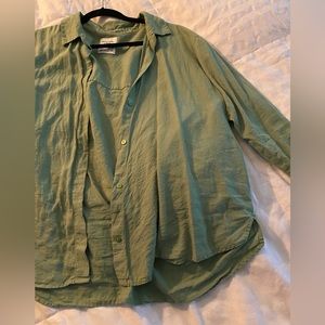 Abercrombie & Fitch Green Over Button up Shirt